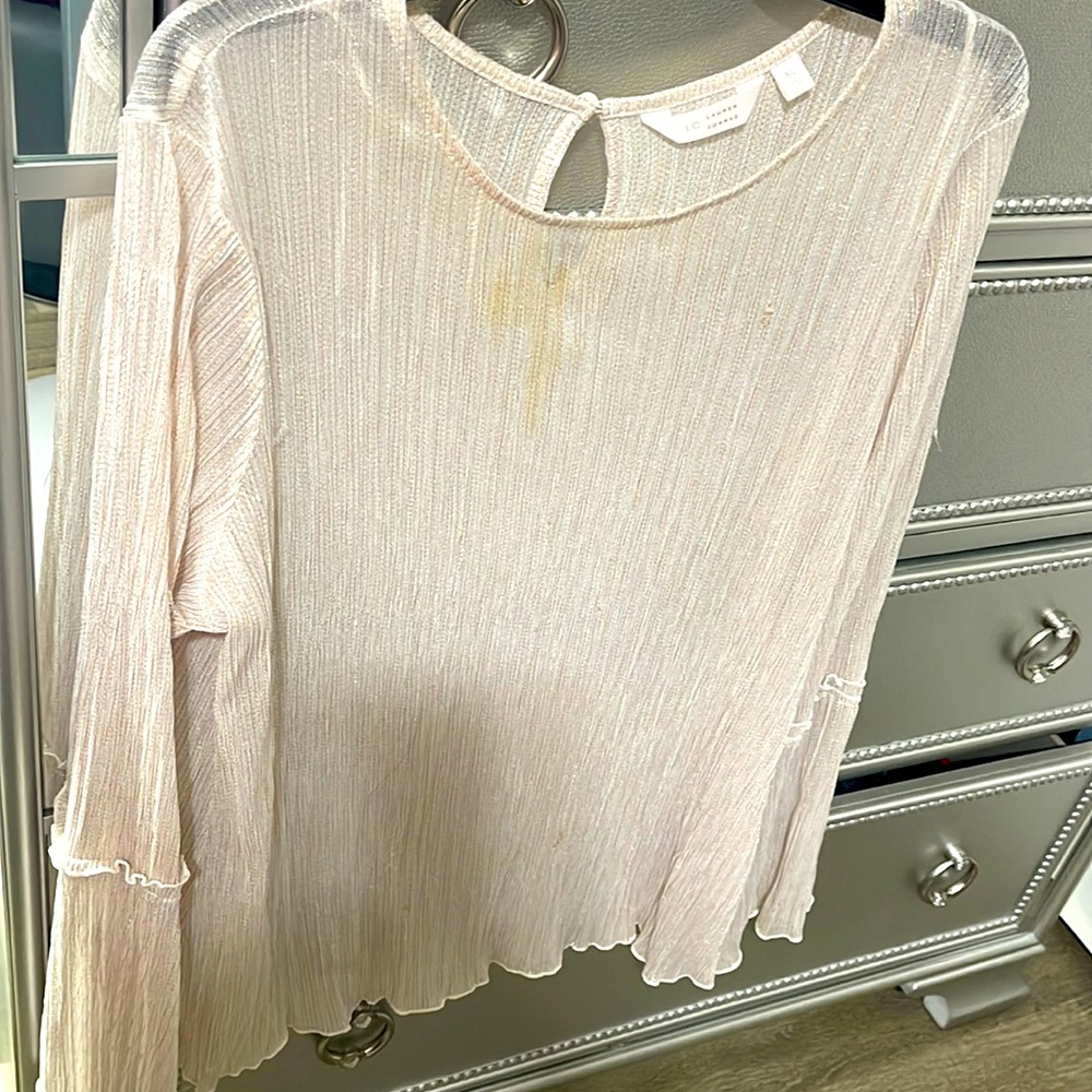 Sheer & shimmer all in one blouse by LC-LaurenConrad